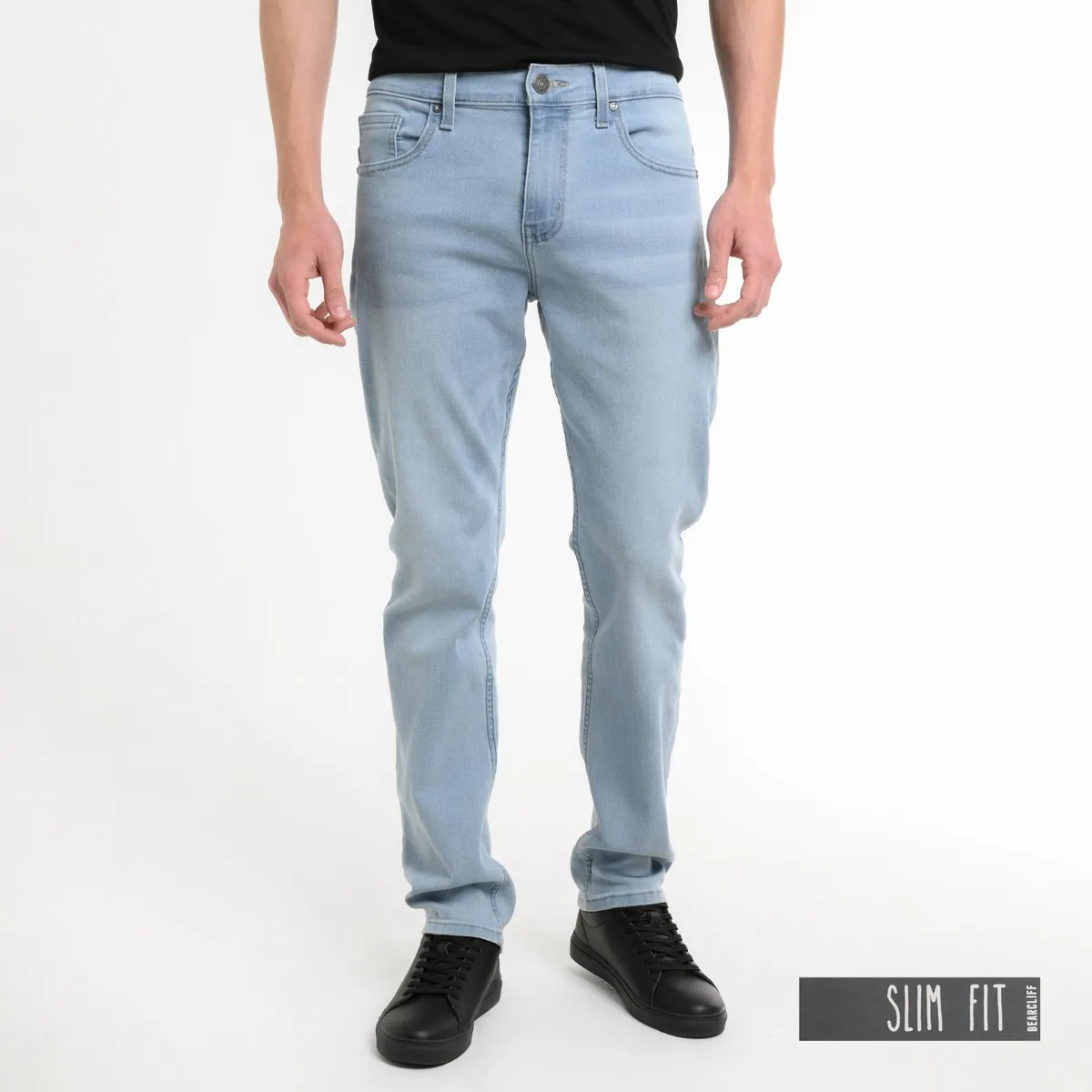 BEARCLIFF - Jean 5 Bolsillos Hombre Slim de Algodón Largo 32 Bearcliff