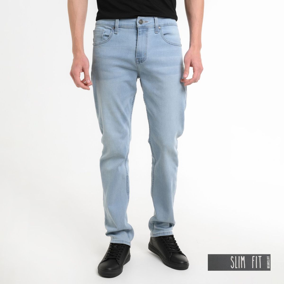 BEARCLIFF - Jean 5 Bolsillos Hombre Slim de Algodón Largo 32 Bearcliff