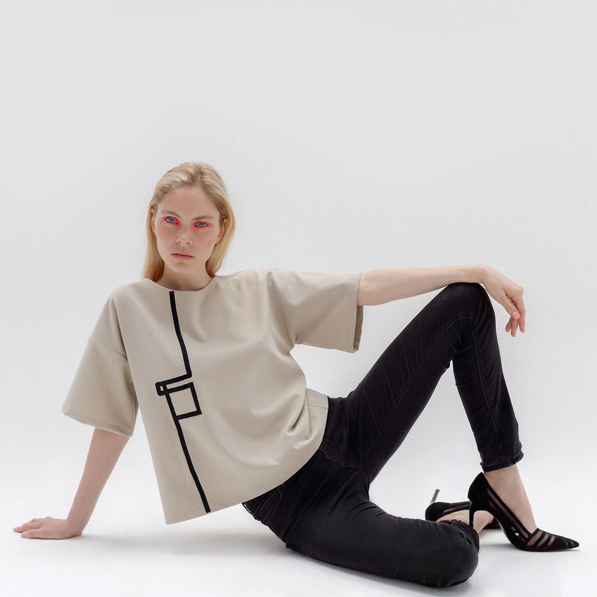 BEMONOCROMO - Blusa Manga corta Poliéster reciclado BeMonocromo Mujer