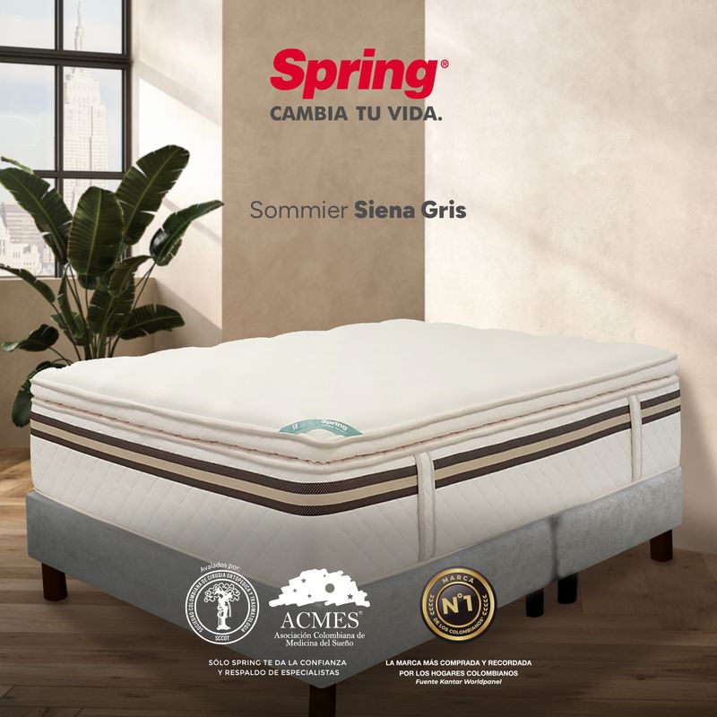 COLCHONES SPRING - Base Cama Dividida Tamaño Queen en Madera, 160 x 190 cm Colchones Spring - 0% Interés a 3 Cuotas Pagando con tu CMR Banco Falabella
