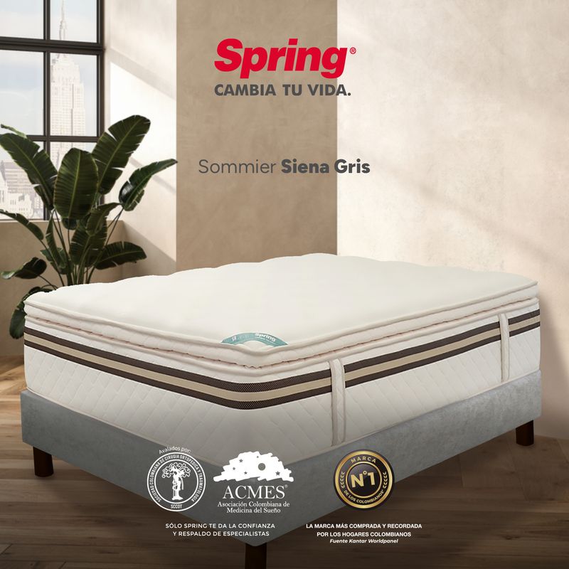 COLCHONES SPRING - Base Cama Dividida Tamaño King en Madera, (Incluye 1 Mitad 100 x 200 cm) Colchones Spring - 0% Interés a 3 Cuotas Pagando con tu CMR Banco Falabella