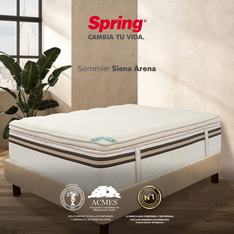 COLCHONES SPRING - Base Cama Dividida Tamaño King en Madera, 200 x 200 cm Colchones Spring - 0% Interés a 3 Cuotas Pagando con tu CMR Banco Falabella