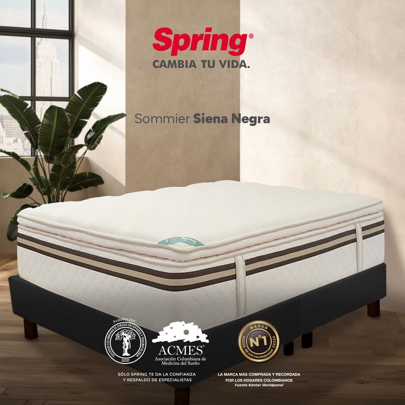 COLCHONES SPRING - Base Cama Dividida Tamaño Queen en Madera, 160 x 190 cm Colchones Spring - 0% Interés a 3 Cuotas Pagando con tu CMR Banco Falabella