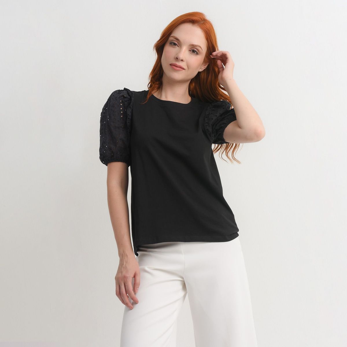 BASEMENT - Blusa para Mujer Manga corta de Algodón Basement