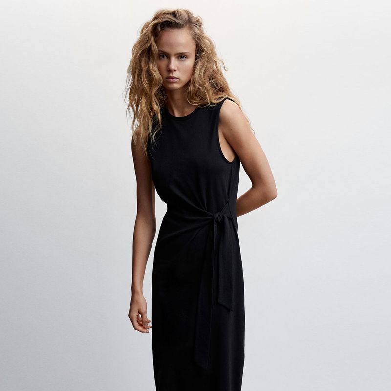 MANGO - Vestido medio de algodón para mujer MANGO
