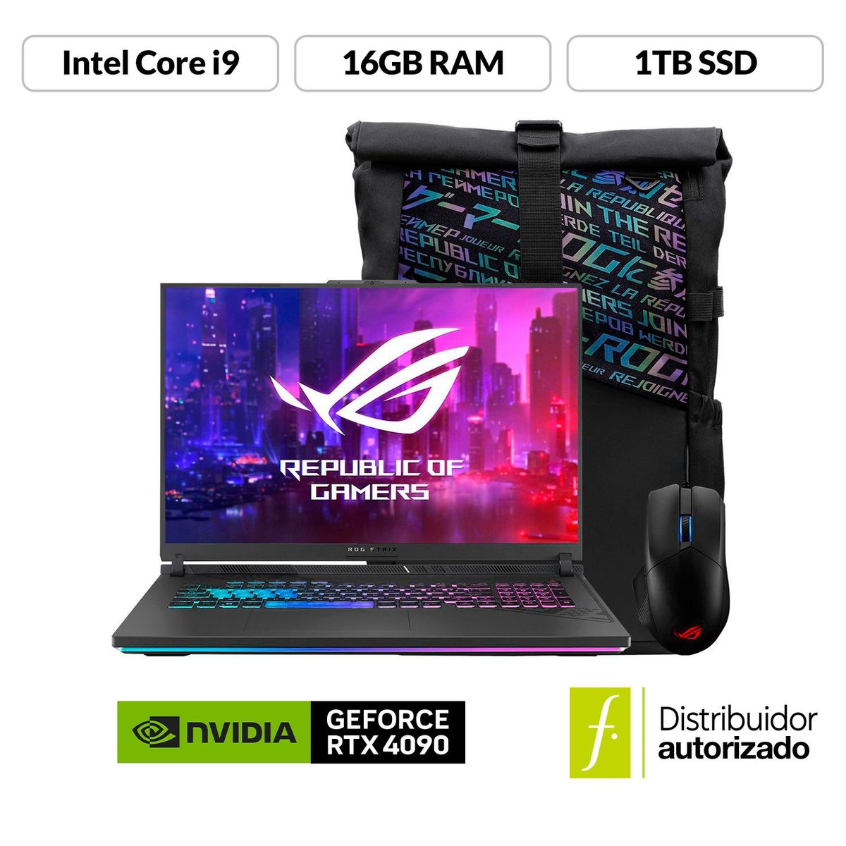 ASUS - Portátil Gamer ROG Strix G18 | GeForce RTX 4080 |  Intel Core i9 | 16GB de RAM | 1TB SSD de Almacenamiento | Windows 11 | 18 pulgadas |  Asus G814JZ-N6012W | Computador Portátil  + Game Pass