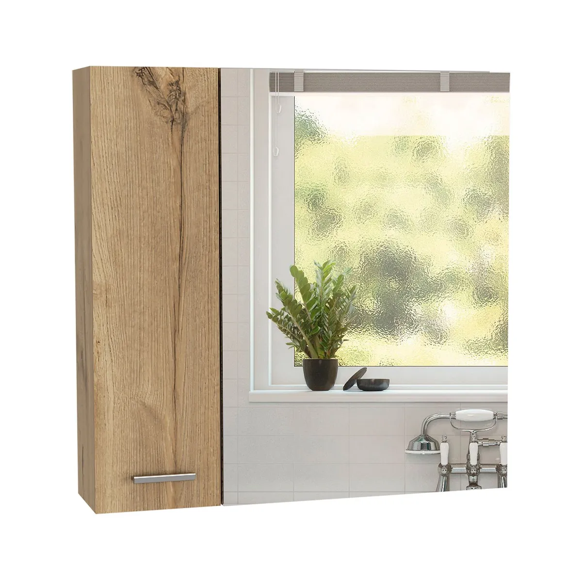 RTA MUEBLES - Gabinete de Baño Moderno en Aglomerado MDP con Espejo 60 x 60 x 14 cm RTA Design  - Mueble