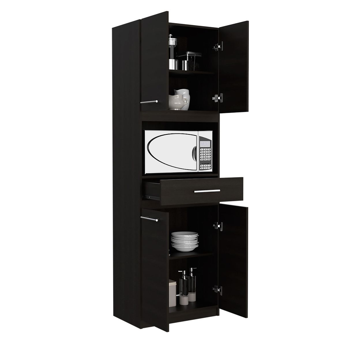 RTA MUEBLES - Mueble Auxiliar de Cocina para Microondas Moderna  en Aglomerado  62 x 197 x 393 cm RTA Muebles 