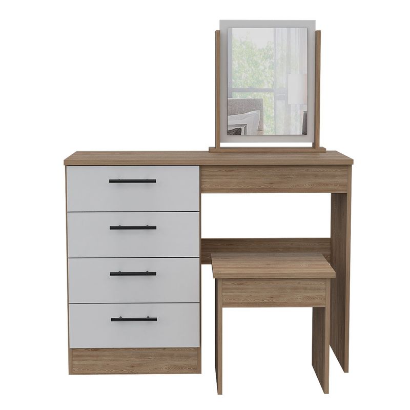 RTA MUEBLES - Tocador Moderno con Espejo 100 x 126 x 42 cm RTA Muebles  - Mueble