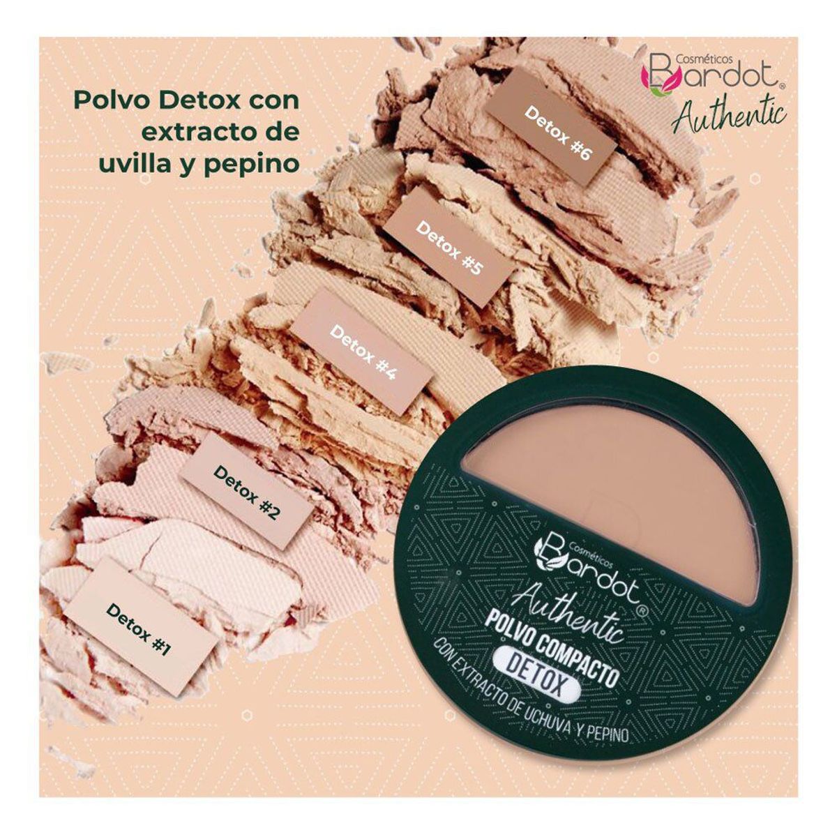 BARDOT - Polvo compacto détox tono 06 12gr bardot authentic