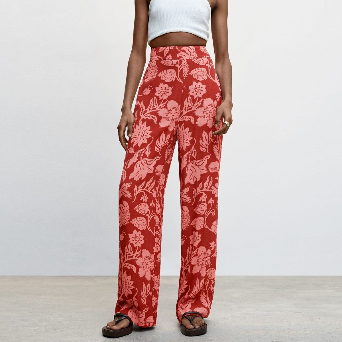 MANGO - Pantalon Palazzo Viscosa Mujer