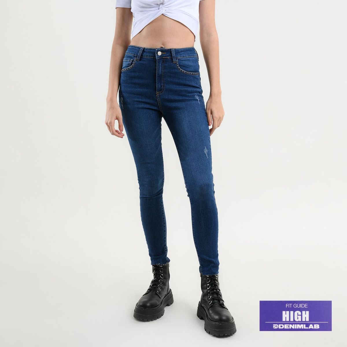 DENIMLAB - Jean Skinny Mujer Tiro medio Denimlab