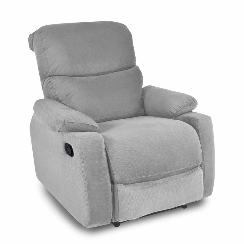 MICA - Silla Reclinable 1 puesto Microfibra Mecánica Velara 85 X 100 X 100 cm Gris Mica