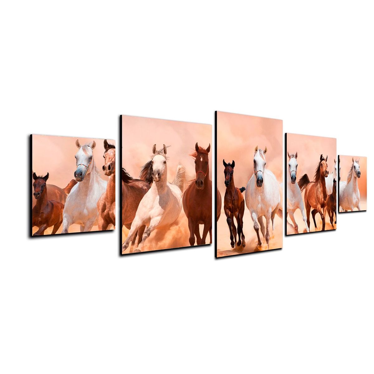 ART INDUSTRY - Cuadro Decorativo Caballos 130 x 50 cm