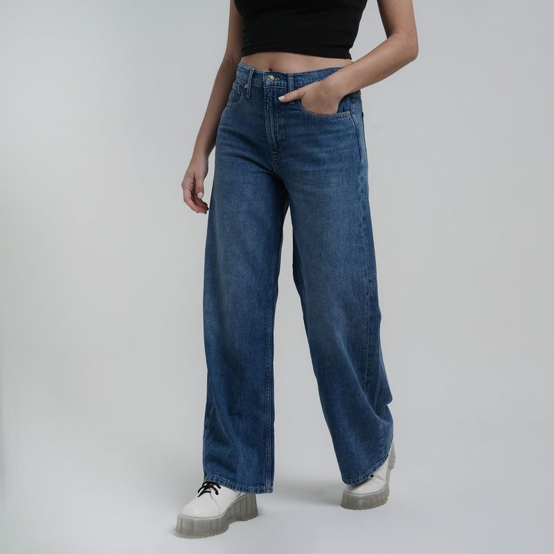 GAP - Jean Wide Leg para Mujer Tiro alto de Algodón GAP