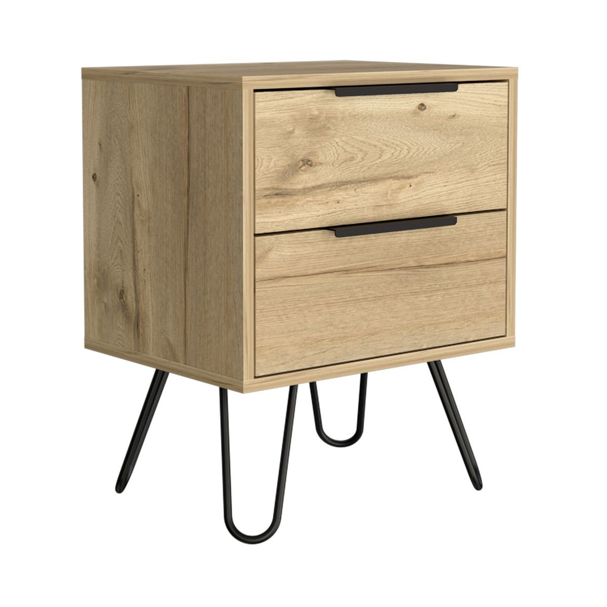 RTA MUEBLES - Mesa de Noche Moderna de 2 Cajones 57 x 45 x 348 cm RTA Muebles