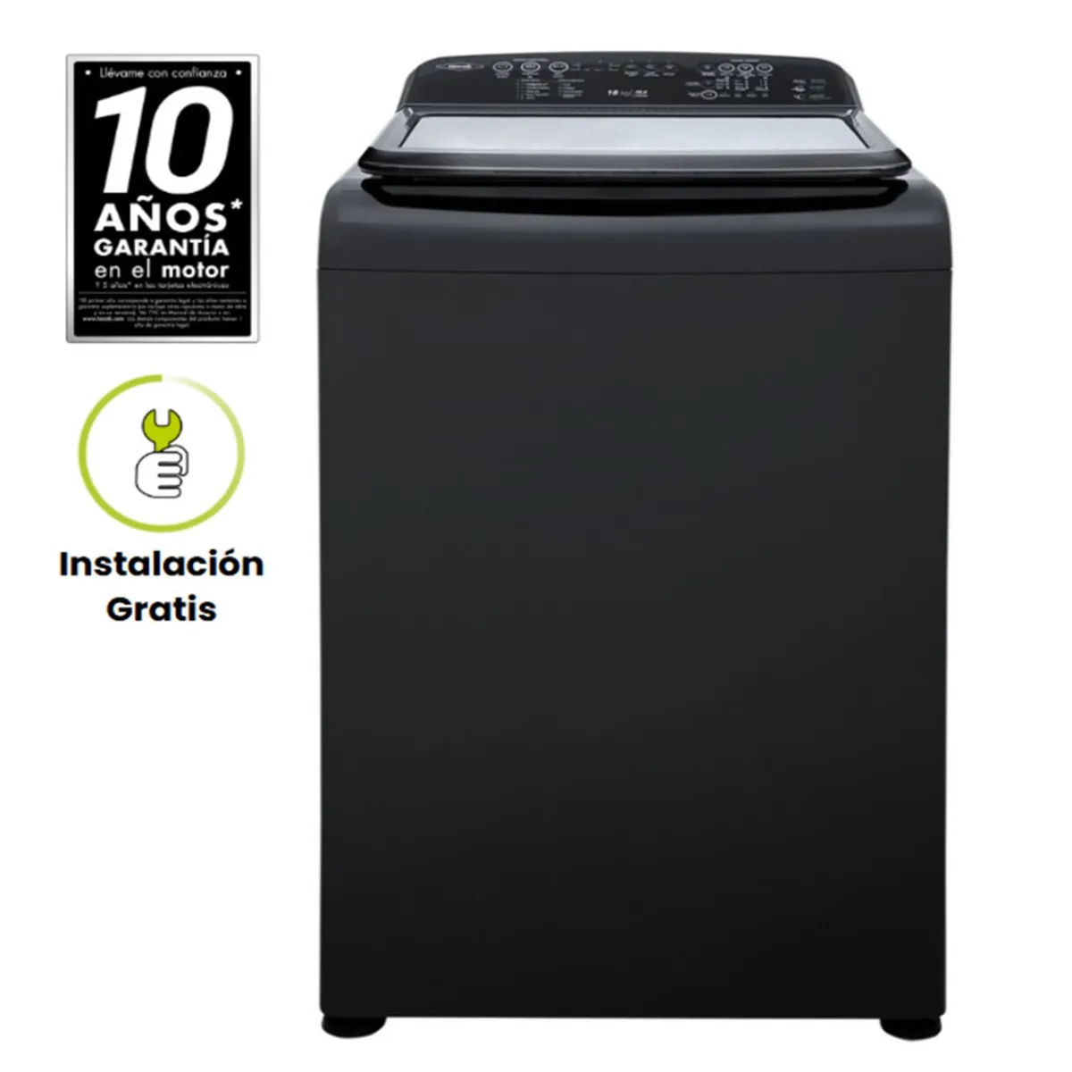 HACEB - Lavadora Haceb Carga Superior 18 kg LA18EVI16B-CC1HW