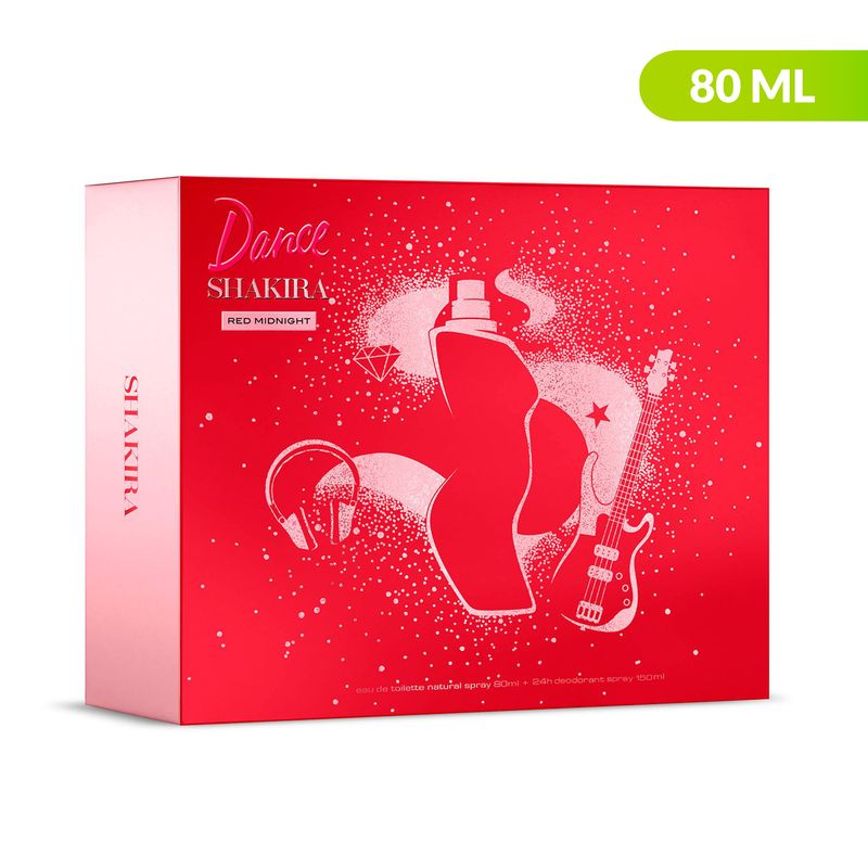 SHAKIRA - Set de Perfume Mujer Dance Shakira : Fragancia 80ml + Hairmist + Mega Spritzer