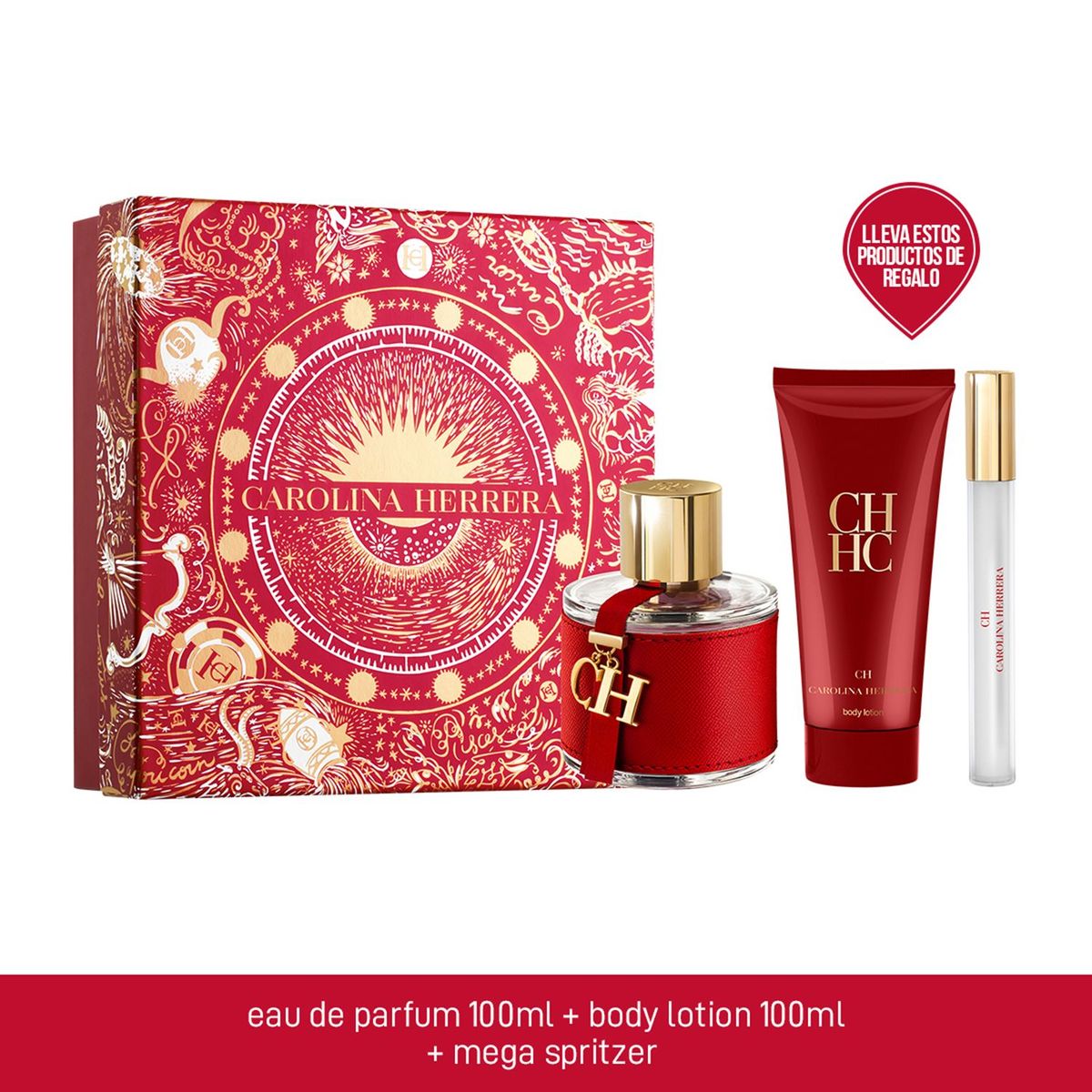 CAROLINA HERRERA - Set de Perfume Mujer Carolina Herrera : Fragancia 100 ml + Body Lotion 100 ml + Megaspritzer 