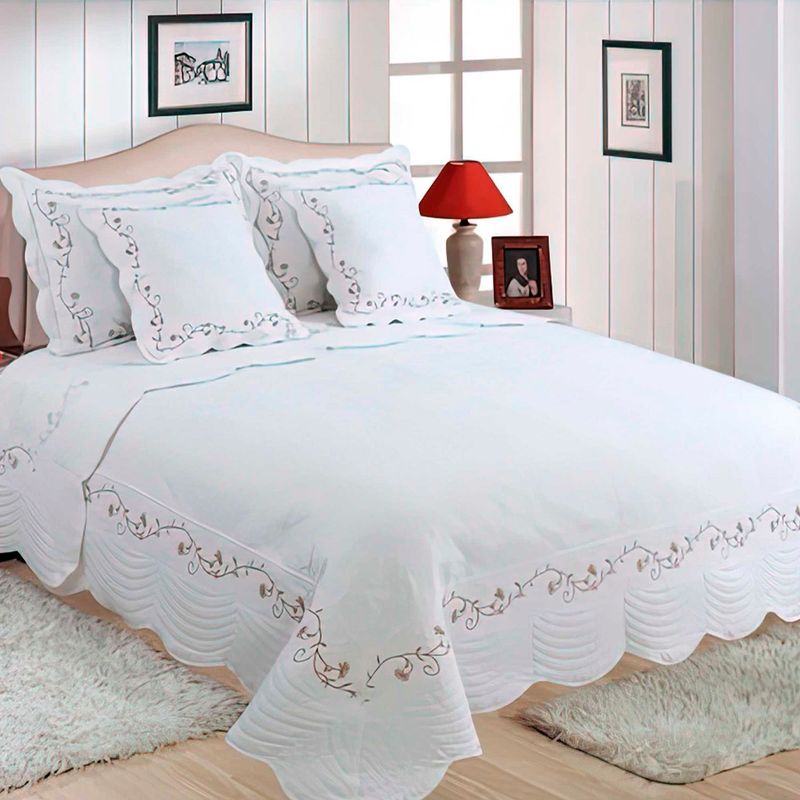 MY HOME STORE - Cubrelecho Estampado de Poliéster Hojas