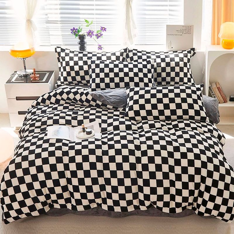MY HOME STORE - Edredón + Sábana Encimera Estampada de Polialgodón Ajedrez My Home Store
