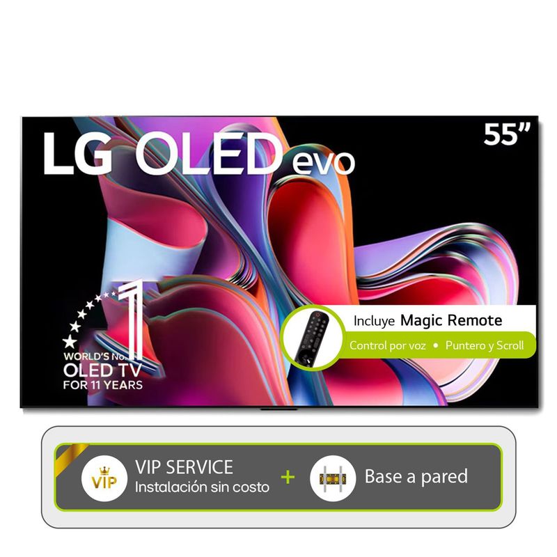 LG - Televisor LG OLED | 55 pulgadas 4K Ultra HD | Smart TV OLED55G3.