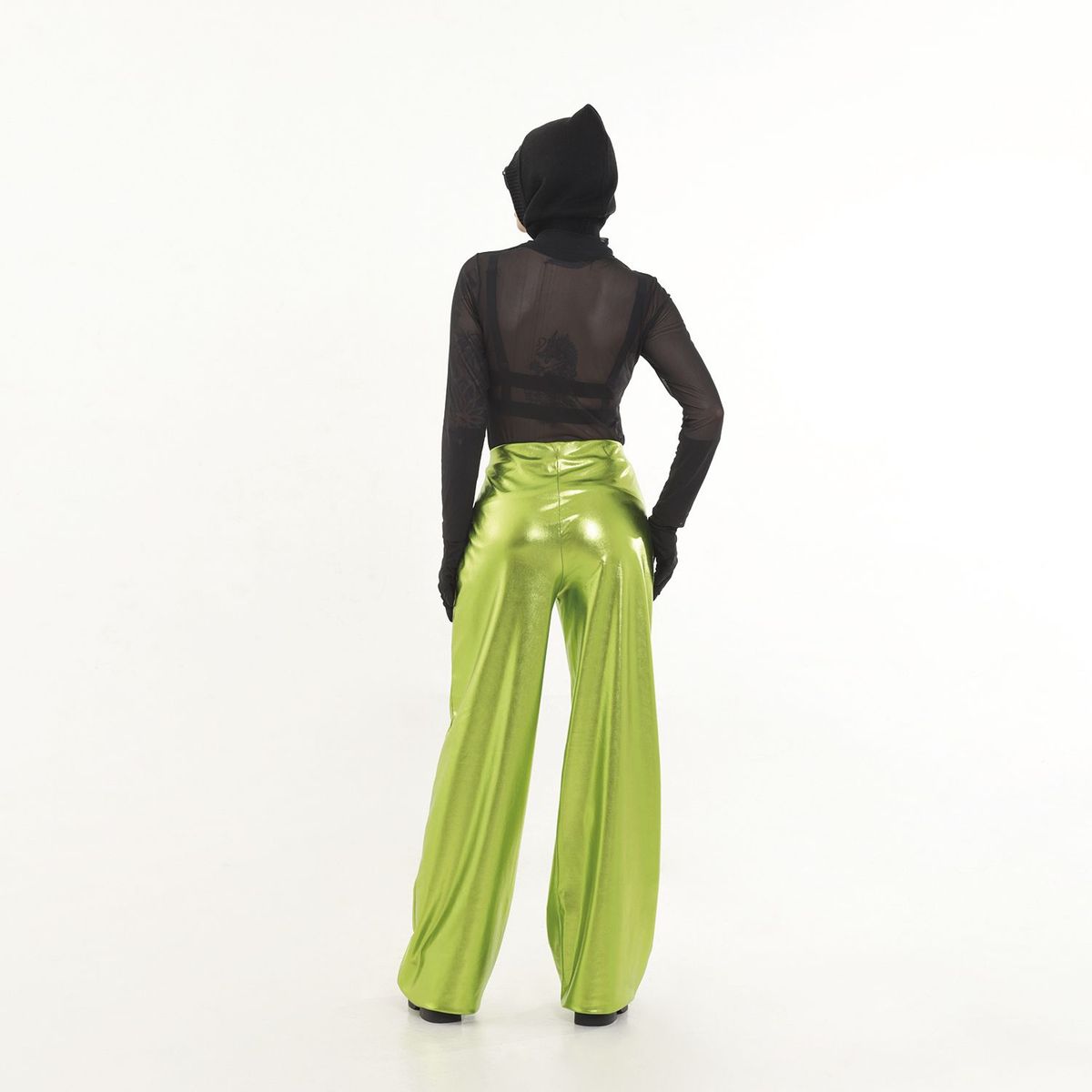 OCULTA ATELIER - Pantalón Recto Metalizado Tiro alto para Mujer