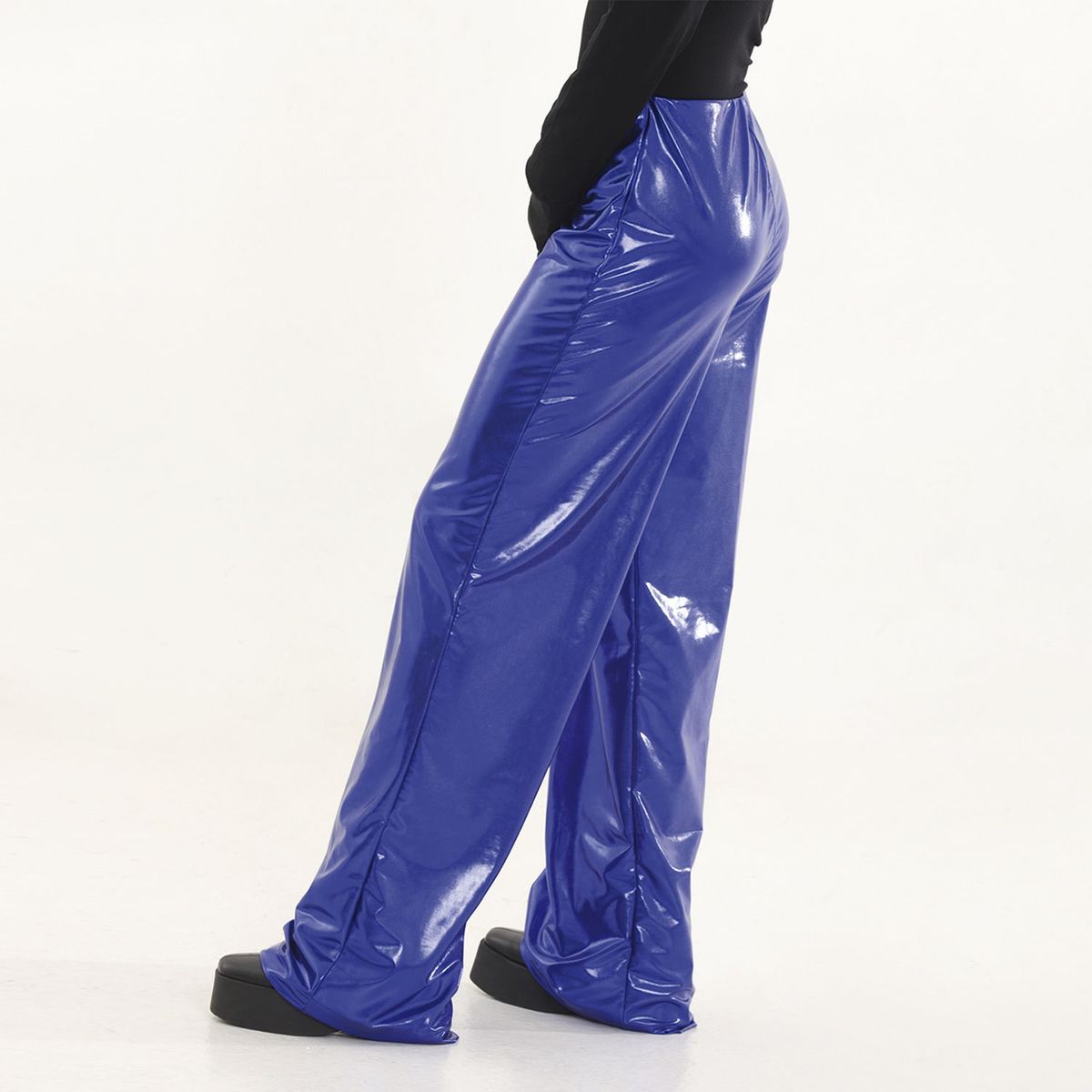 OCULTA ATELIER - Pantalón Recto Metalizado Tiro alto para Mujer