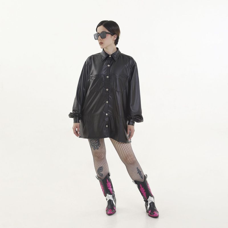 OCULTA ATELIER - Sobrecamisa Efecto cuero para Mujer Con broche Oculta