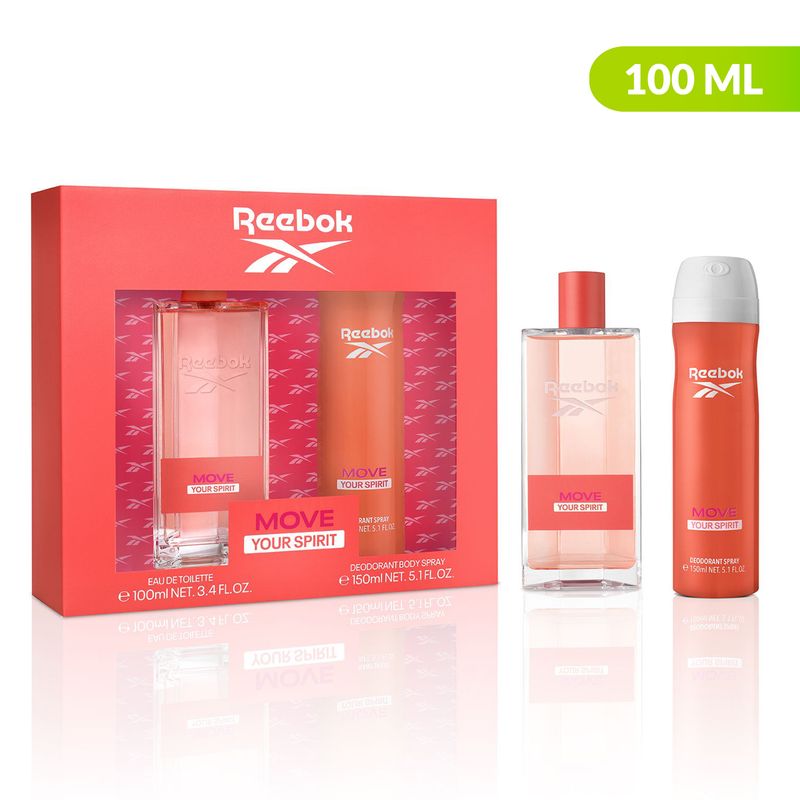 REEBOK - Set Perfume Mujer  Move Your Spirit  Reebok Edt 100 ml + Body Spray 150 ml 