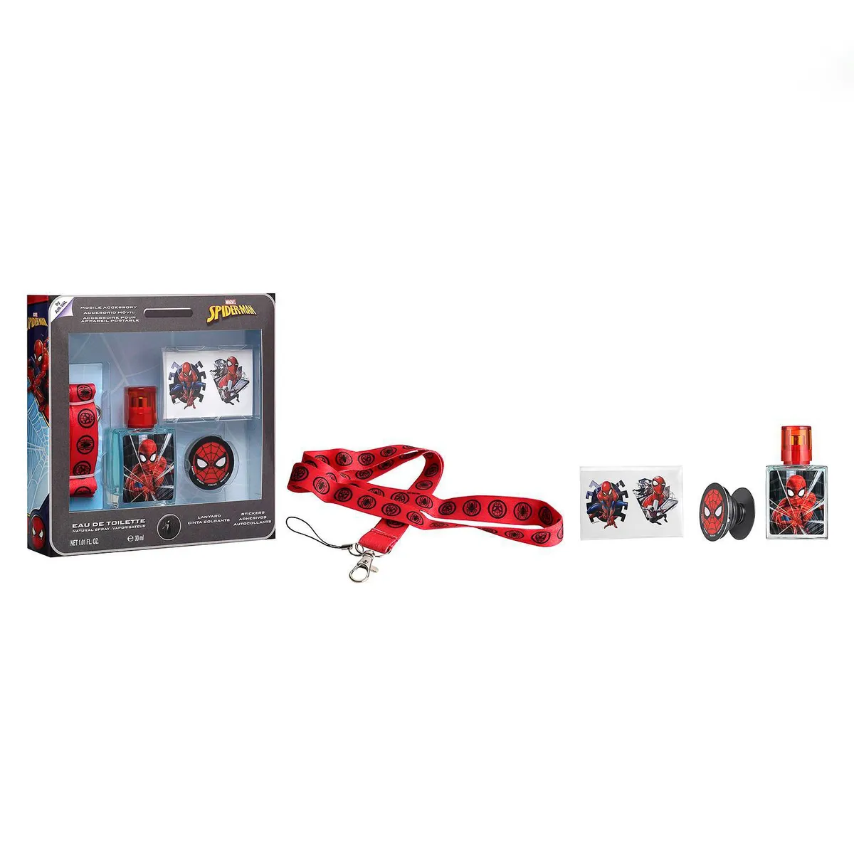 SPIDERMAN - Set de Perfume Niño Spir-man Eau de toilette 30 ml + Lanyard + Stickers + Pop Socket
