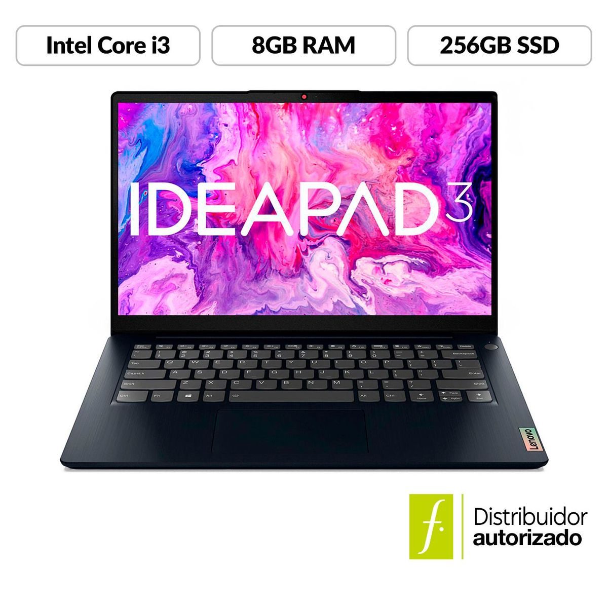 LENOVO - Portátil Lenovo IdeaPad 3 | Intel Core i3 | 8GB de RAM | 256GB SSD de Almacenamiento | Windows 11 | Pantalla de 14 pulgadas | IP 3 | Computador Portátil