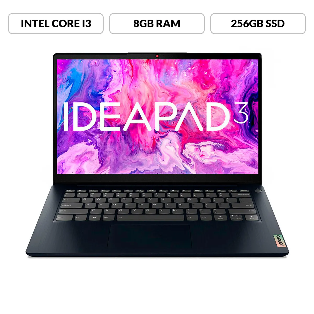 LENOVO - Portátil Lenovo IdeaPad 3 | Intel Core i3 | 8GB de RAM | 256GB SSD de Almacenamiento | Windows 11 | Pantalla de 14 pulgadas | IP 3 | Computador Portátil