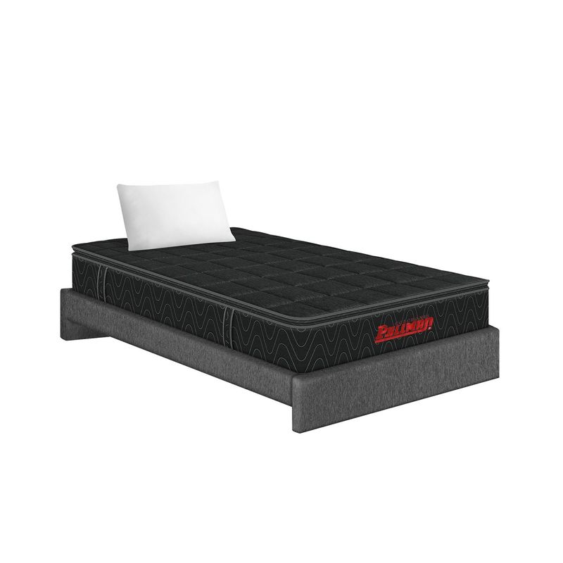 PULLMAN - Colchón con Base Cama Sencillo Firmeza Media Ortopédico Resortado con Pillow Orthopack BTU 100 x 190 cm + Almohada Colchones Pullman