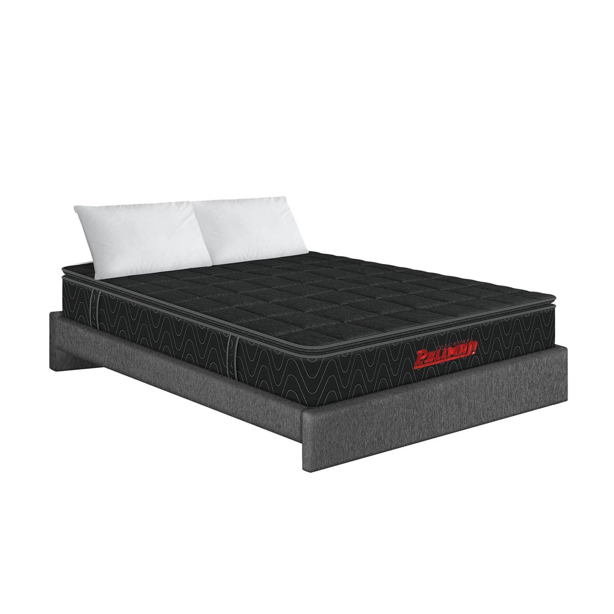 PULLMAN - Colchón con Base Cama Doble Firmeza Media Ortopédico Resortado con Pillow Orthopack BTU 140 x 190 cm + 2 Almohadas Colchones Pullman