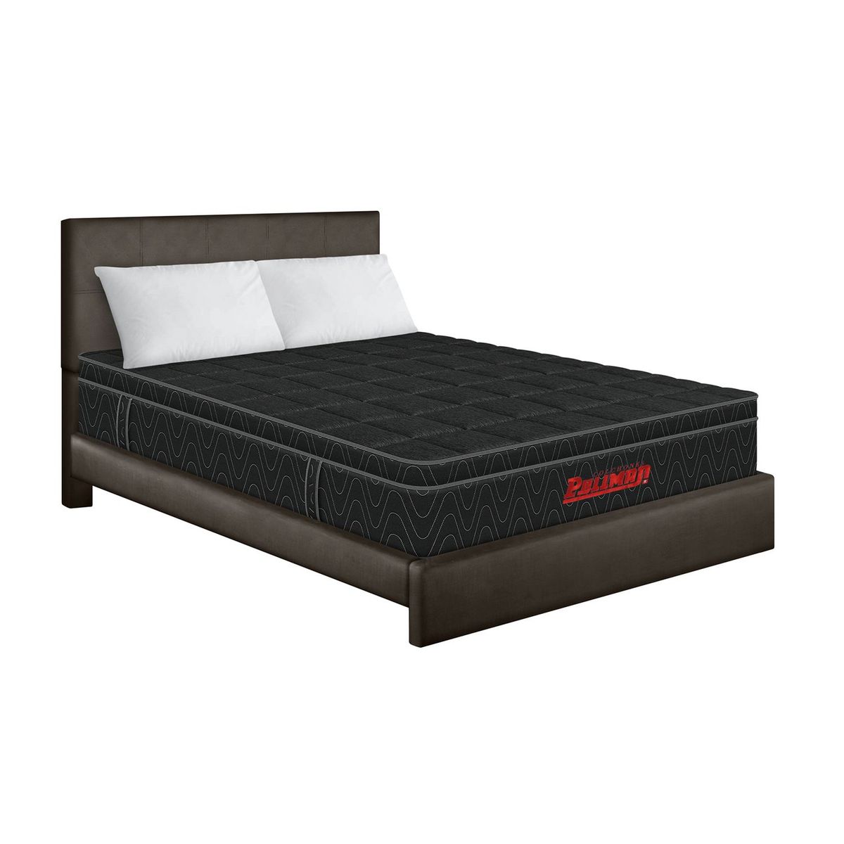 PULLMAN - Colchón con Base Cama cama Doble Firmeza Media Ortopédico Resortado con Pillow Orthopack Euro U 140 x 190 cm + 2 Almohadas + Cabecero Colchones Pullman