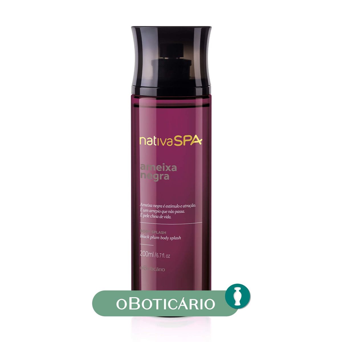 NATIVA SPA - Esencia De Baño Body Splash Ciruela Negra Nativa Spa O Boticario Para Todo Tipo De Piel 200 Ml 
