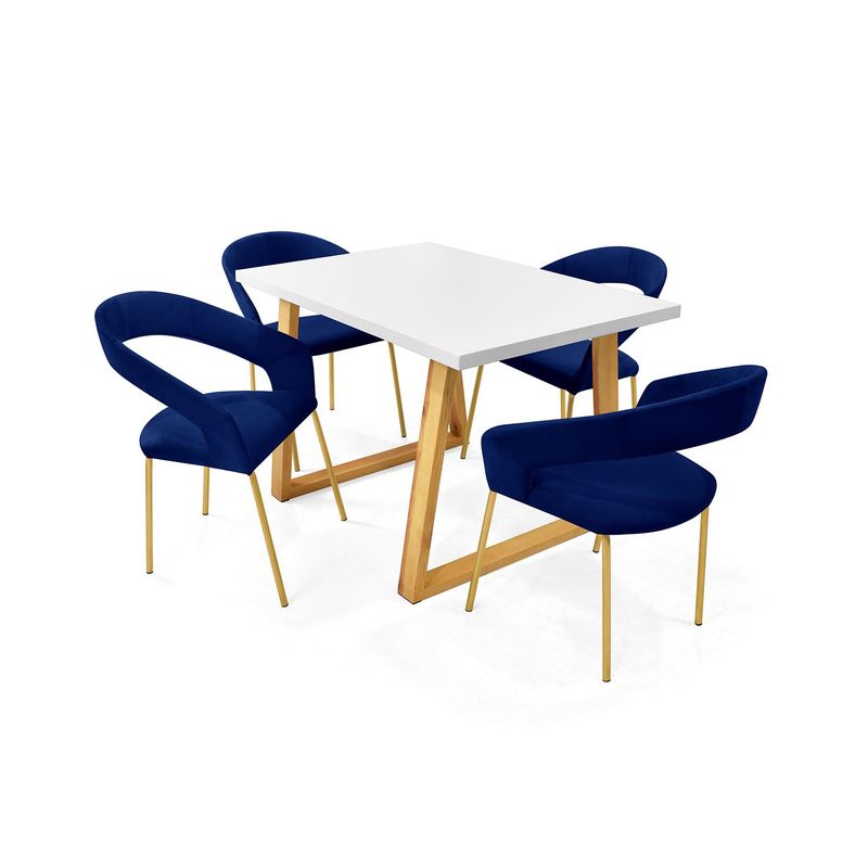 MICA - Juego de Comedor Moderno para 4 Personas (Comedor + 4 Sillas) Mica.
