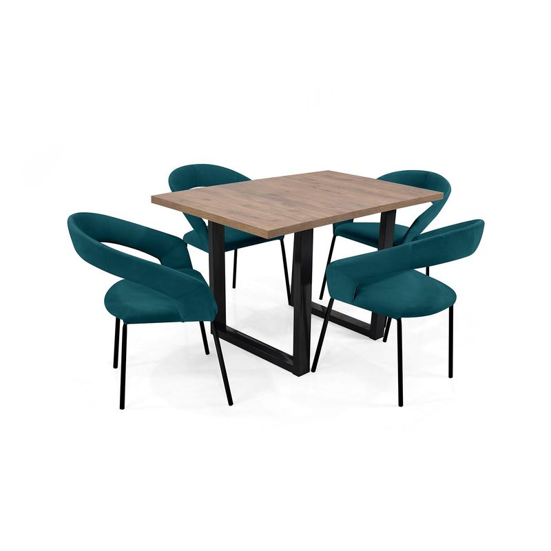 MICA - Juego de Comedor Moderno para 4 Personas (Comedor + 4 Sillas) Mica.