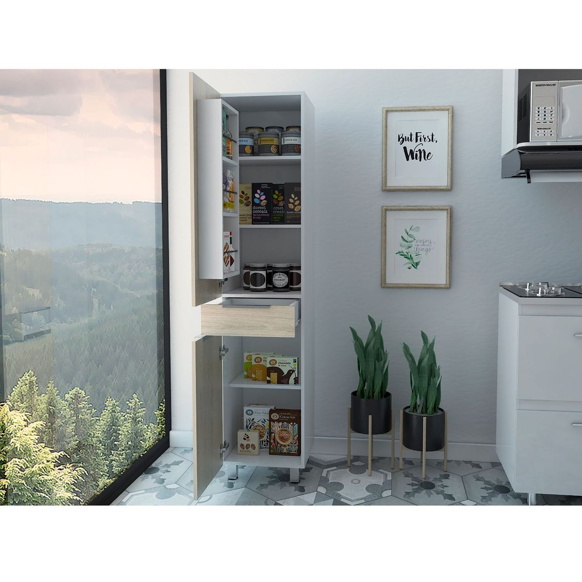 RTA MUEBLES - Alacena Moderna en Aglomerado MDP  180 x 40 x 40 cm RTA Design  - Mueble.