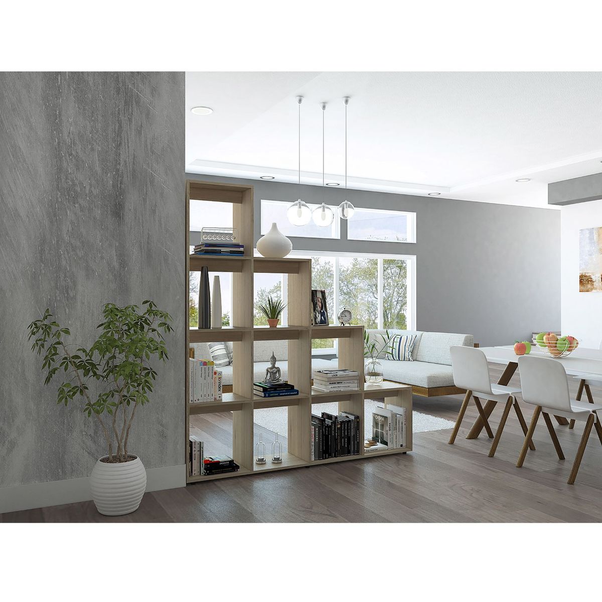 RTA MUEBLES - Biblioteca Luma Escala BLR 1856 Rovere 170 x 155.1 x 30 cm Rta Muebles - Mueble