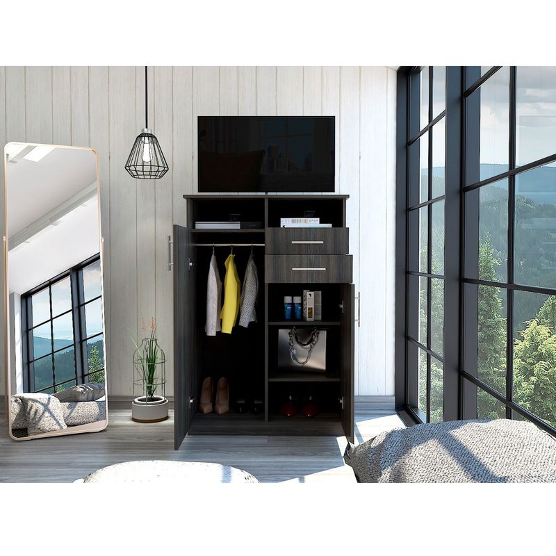RTA MUEBLES - Closet Moderno en Aglomerado MDF 2 Puertas 2 Cajones 122 x 83 x 53 cm RTA Design  - Mueble