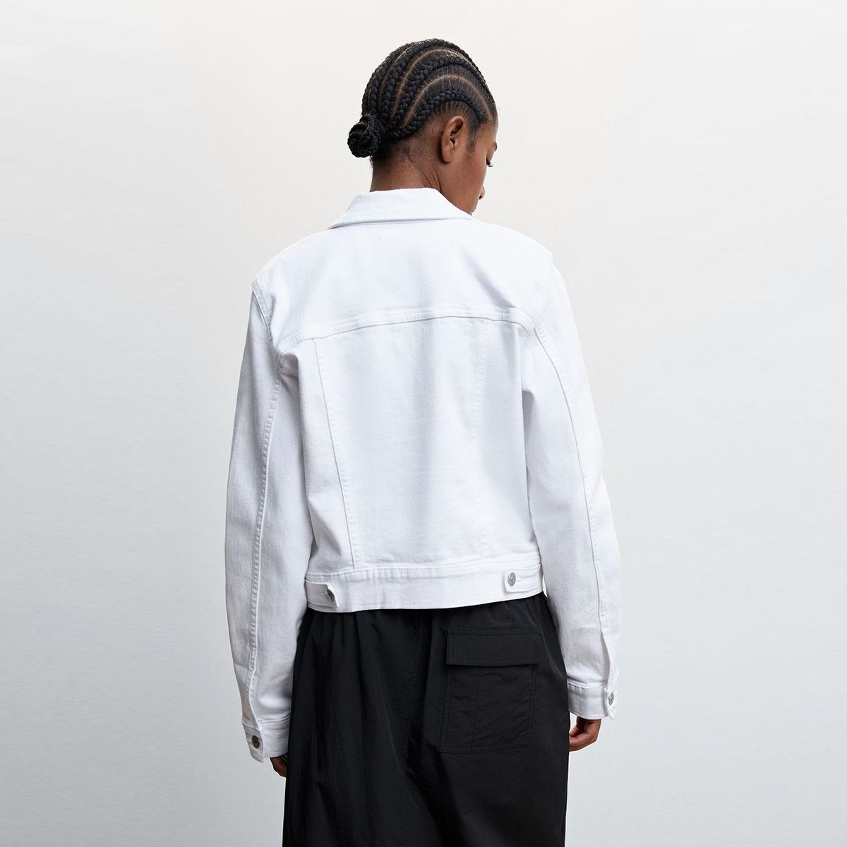 MANGO - Chaqueta mujer de jean blanca Mango