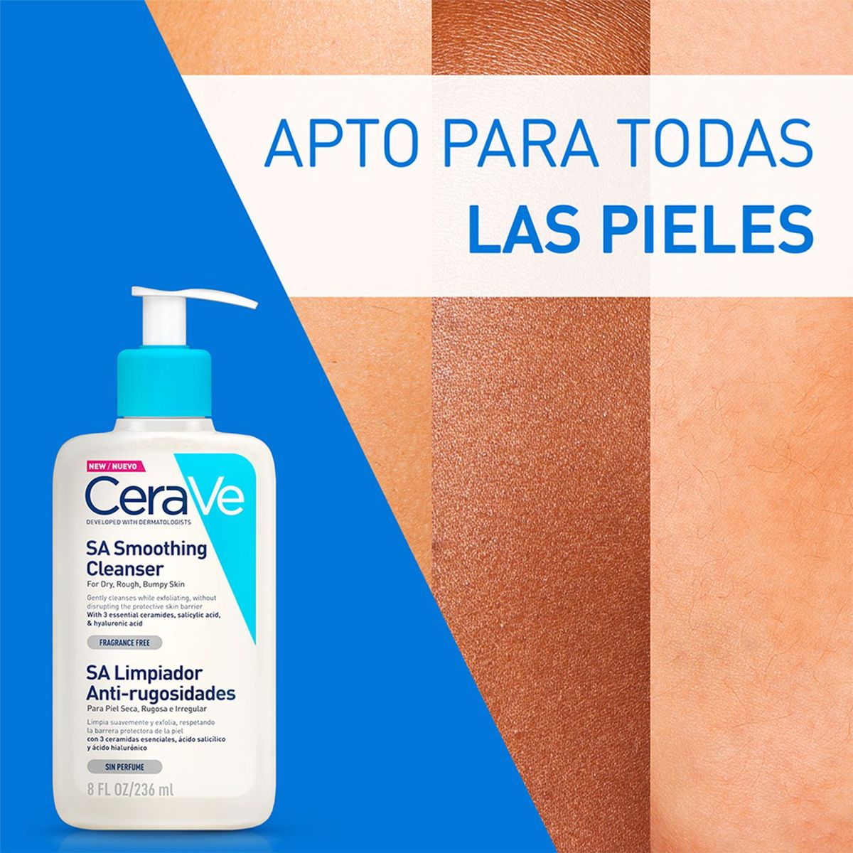CERAVE - Gel Limpiador Anti-rugosidades Cerave para pieles secas 8 oz