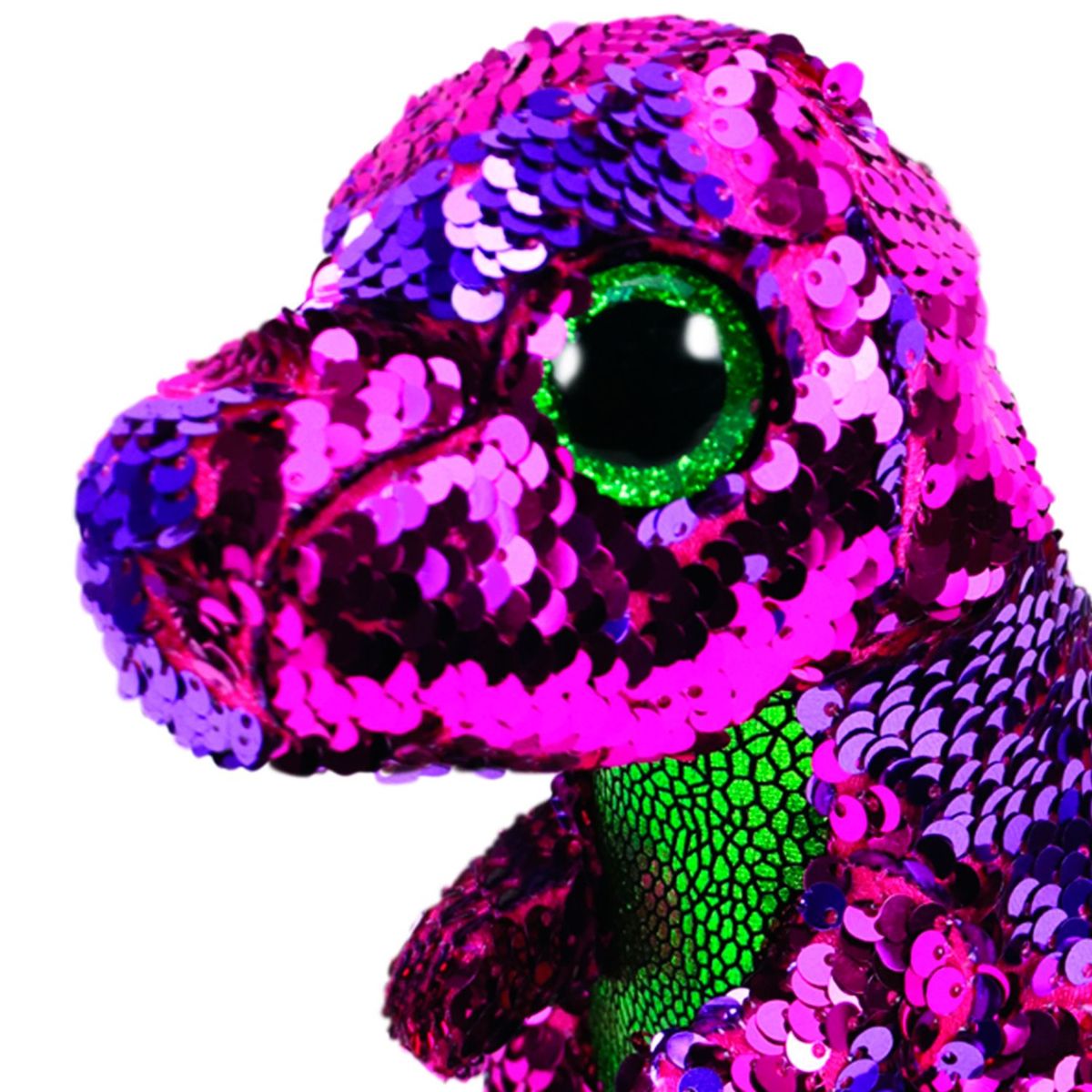 TY - Flippables Stompy Dinosaurio Rosado/Verde Mediano
