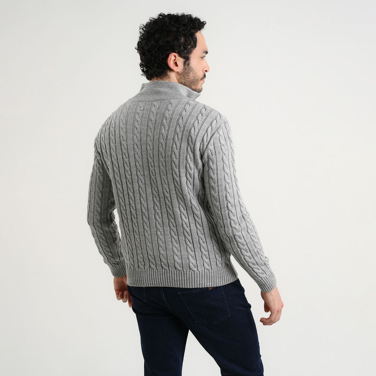 UNIVERSITY CLUB - Saco Trenzado para Hombre Cuello con cremallera de Algodón University Club