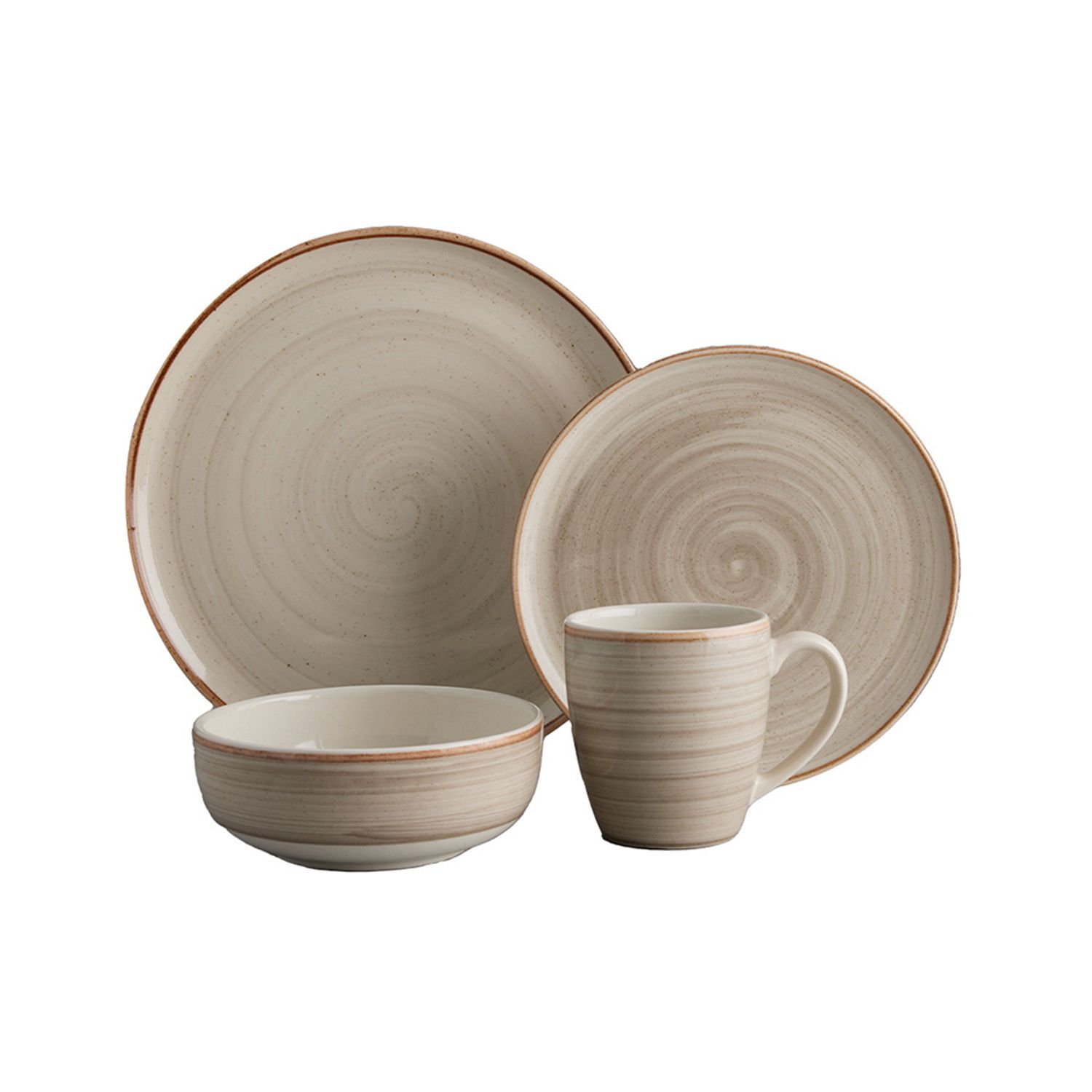 Vajilla Corona: Cerámica Caoba Gris puestos 16 piezas CORONA