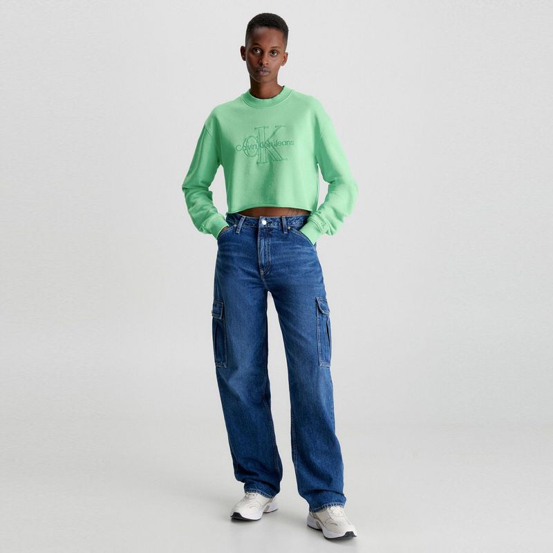 CALVIN KLEIN - Saco para Mujer de Algodón Crop Calvin Klein