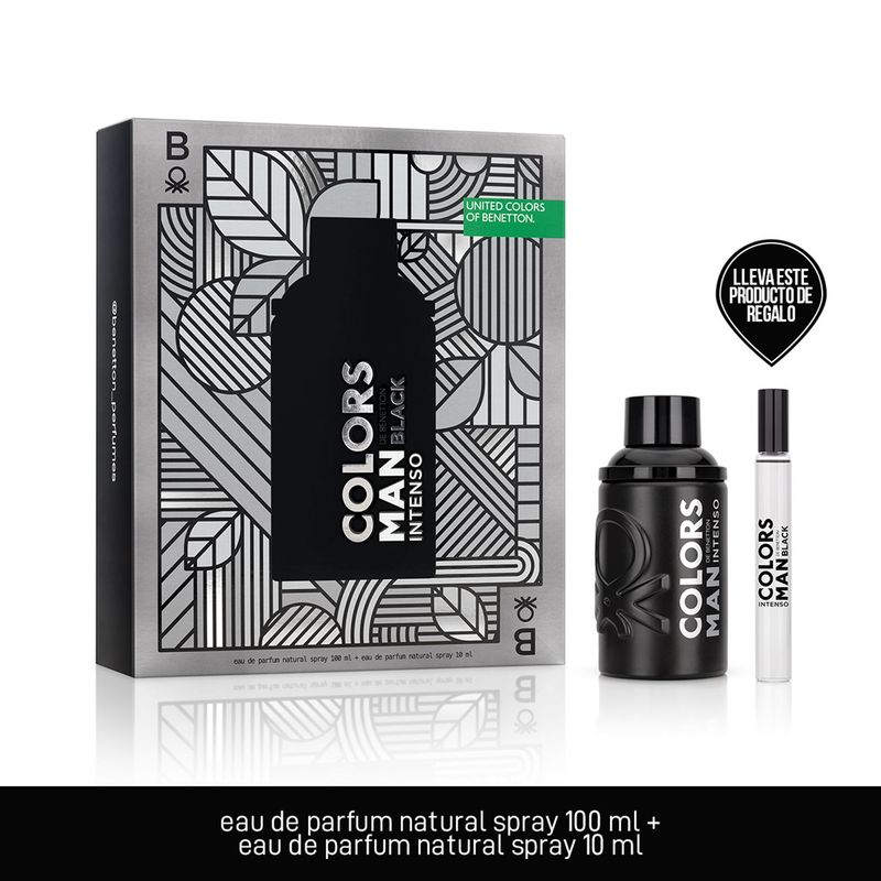 BENETTON - Estuche Masculino Benetton Colors Black Intenso Edp 100 ml + Mega 10 ml
