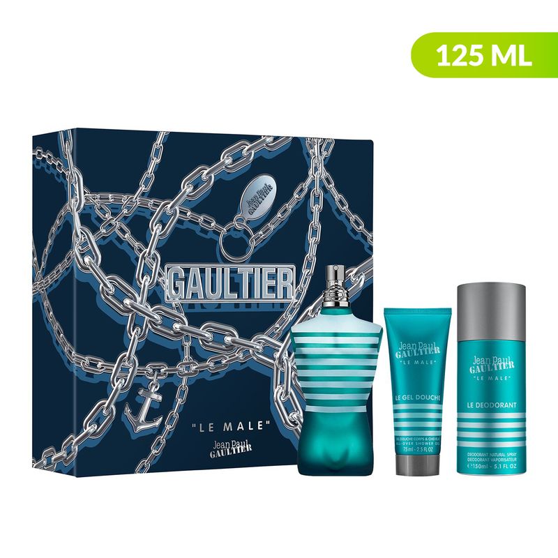 JEAN PAUL GAULTIER - Estuche Perfume Jean Paul Gaultier Hombre Le Male 125ml EDT + Shower Gel 75ml + Desodorante 150ml